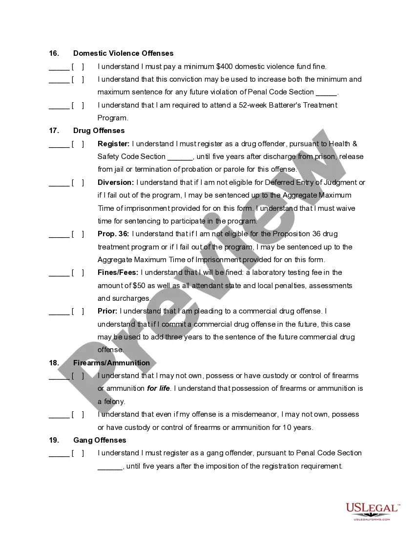 Get Plea Form with Harvey Waiver Preview Plea Form with Harvey Waiver