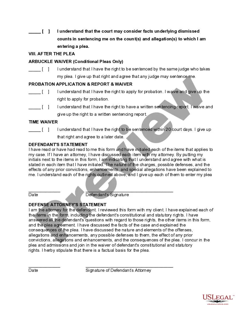 Get Plea Form with Harvey Waiver Preview Plea Form with Harvey Waiver