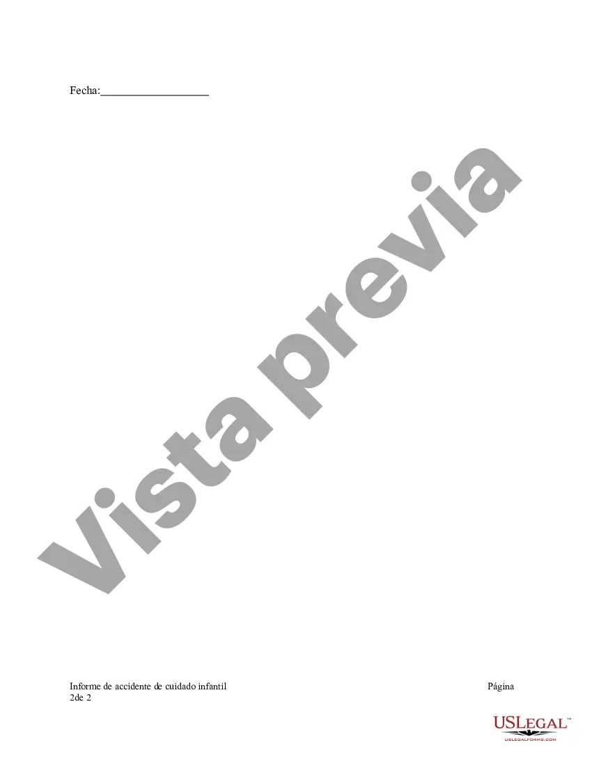 Preview Informe de accidente de cuidado infantil