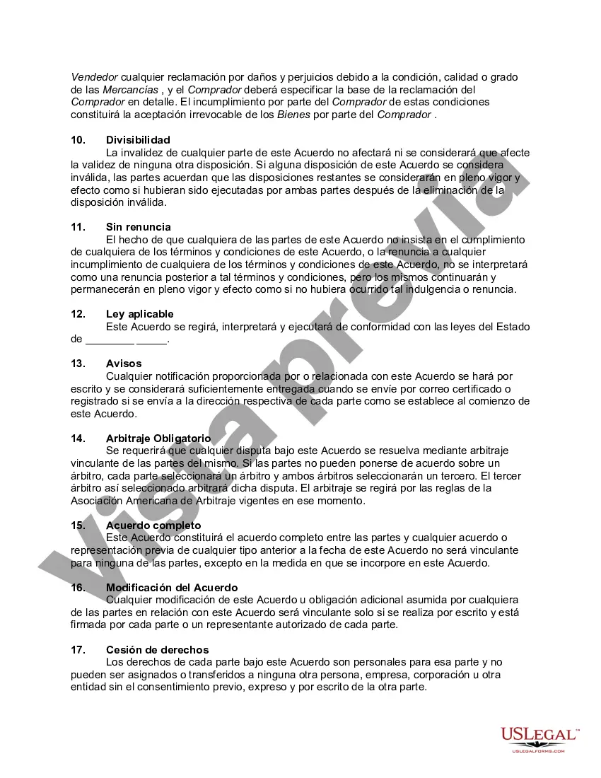 Preview Forma General de Acuerdo para la Venta de Bienes