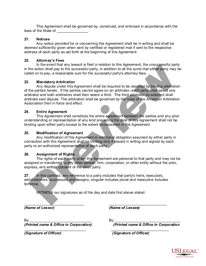 Tennessee Lease of Space or Booth to Sell and Concessions - Vending ...