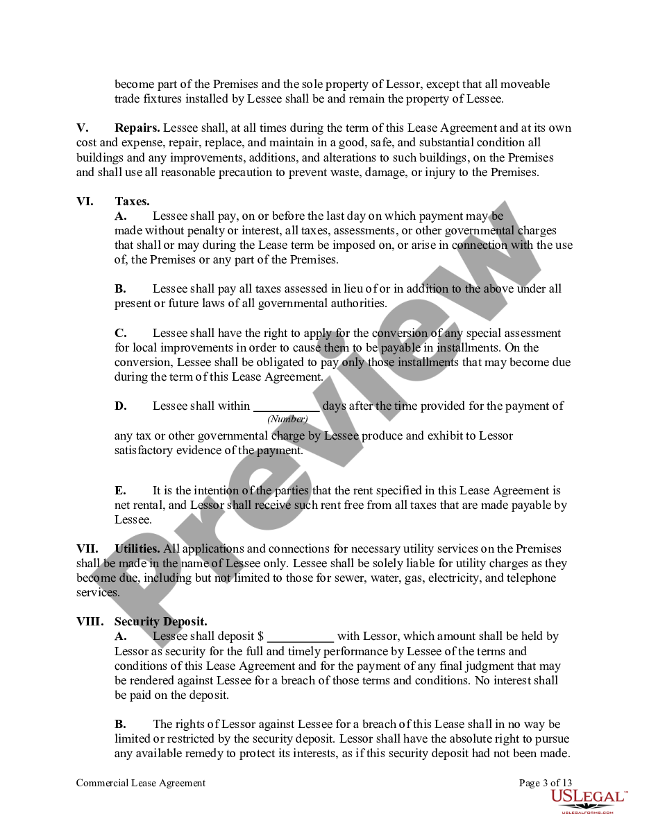 page 2 Commercial Lease Agreement with Option to Renew and Right to Make Alterations preview