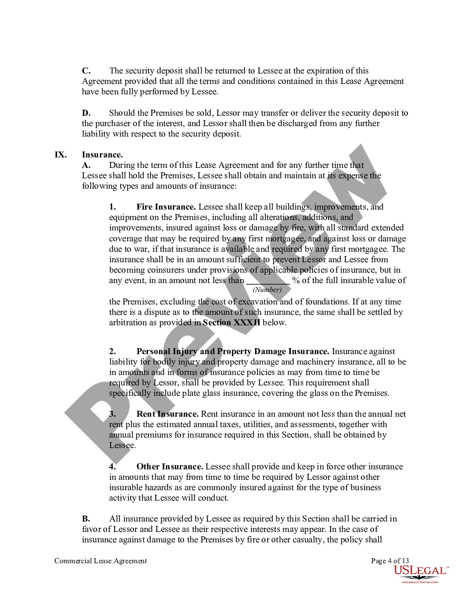 page 3 Commercial Lease Agreement with Option to Renew and Right to Make Alterations preview
