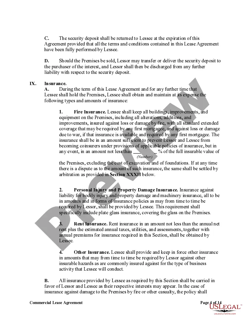 Preview Commercial Lease Agreement with Option to Renew and Right to Make Alterations