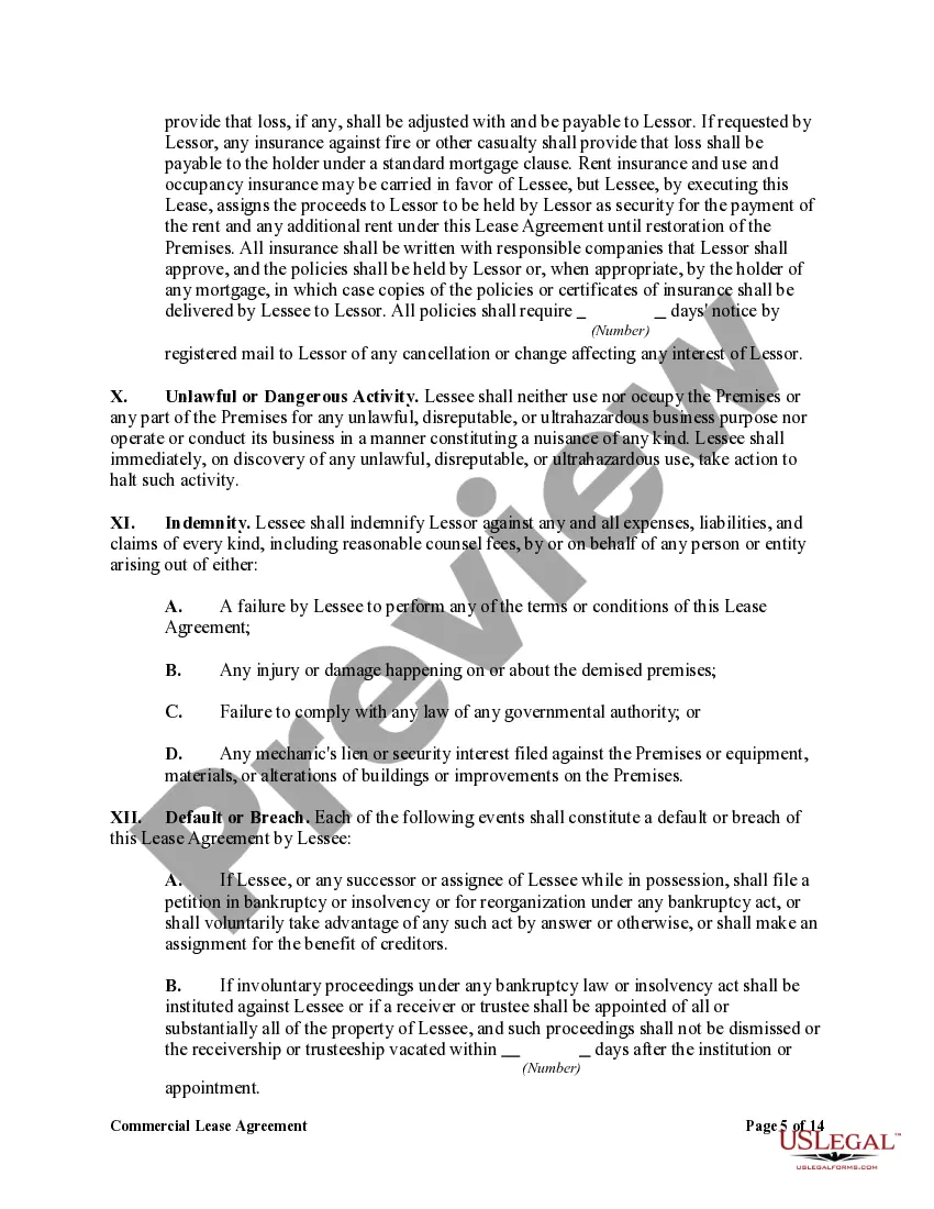 Preview Commercial Lease Agreement with Option to Renew and Right to Make Alterations