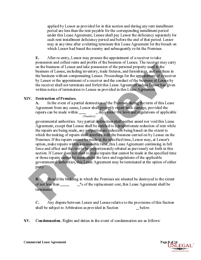 Preview Commercial Lease Agreement with Option to Renew and Right to Make Alterations