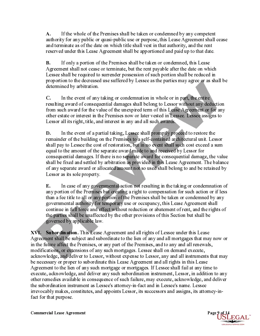 Preview Commercial Lease Agreement with Option to Renew and Right to Make Alterations