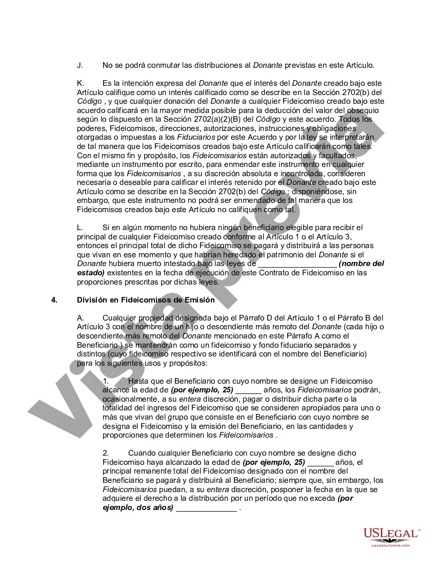 Preview Fideicomiso de residencia personal