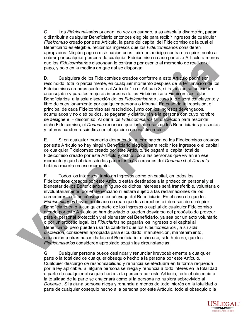 Preview Fideicomiso de residencia personal