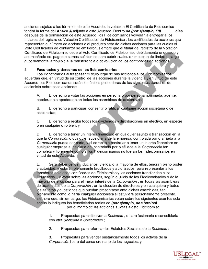 Preview Acuerdo de Fideicomiso de Votación