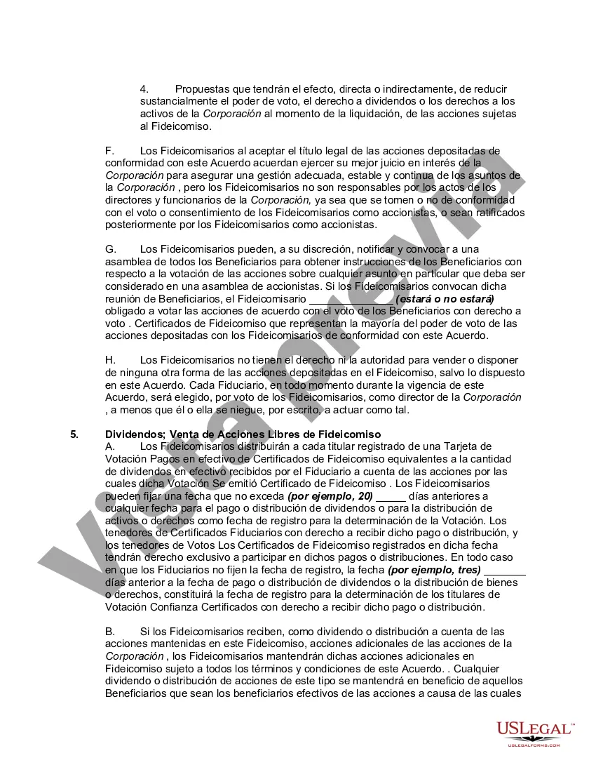 Preview Acuerdo de Fideicomiso de Votación