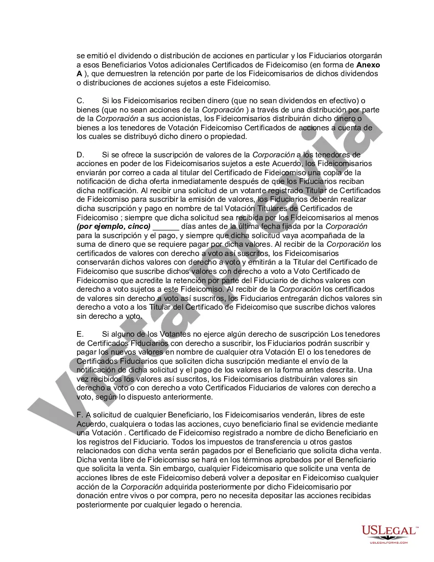 Preview Acuerdo de Fideicomiso de Votación