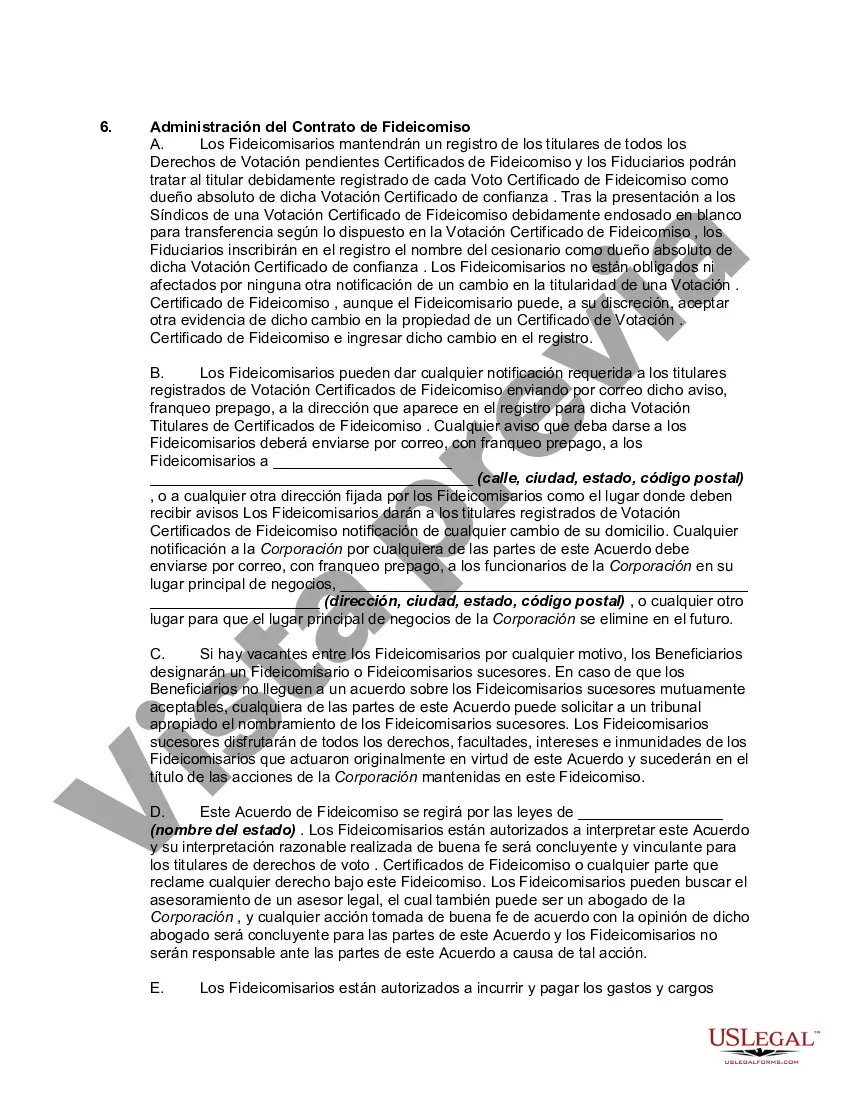 Preview Acuerdo de Fideicomiso de Votación