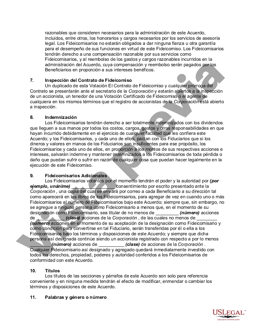 Preview Acuerdo de Fideicomiso de Votación