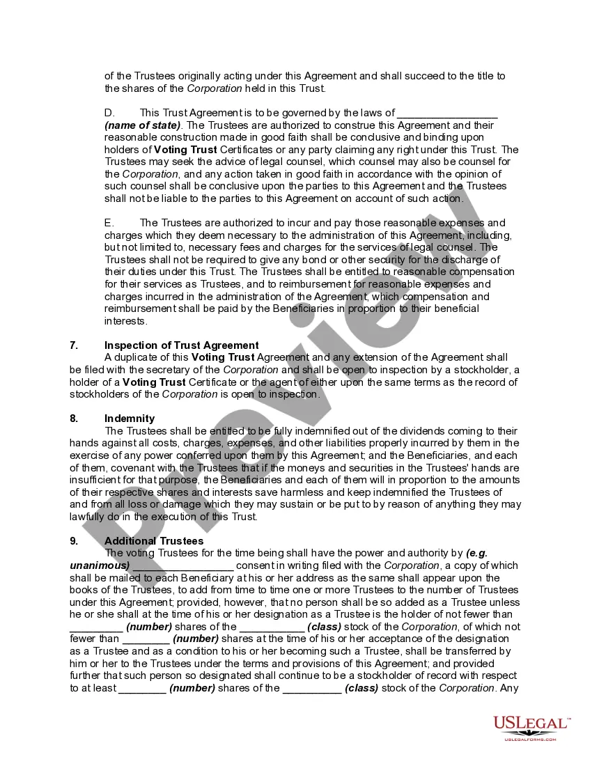 Get Voting Trust Agreement Preview Voting Trust Agreement