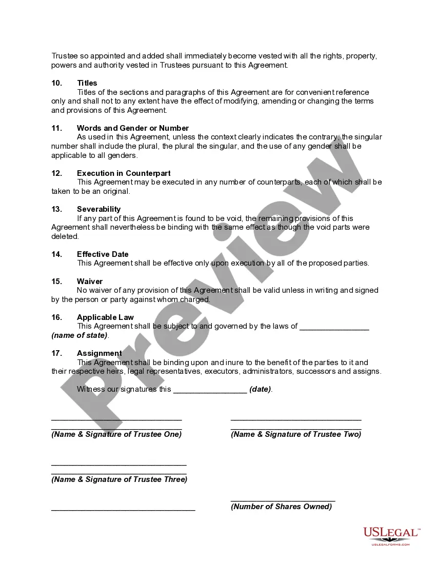 Get Voting Trust Agreement Preview Voting Trust Agreement