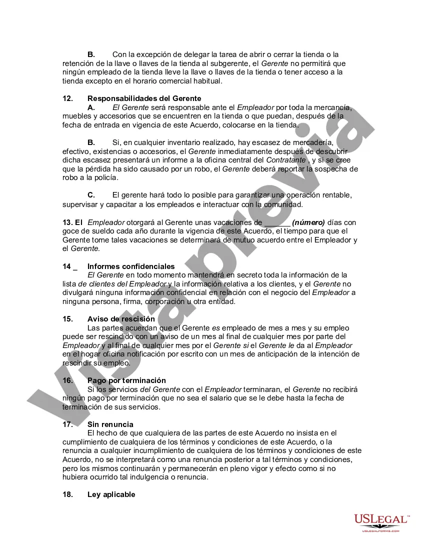 Preview Acuerdo Laboral con Gerente General de Cooperativa de Comestibles Minoristas