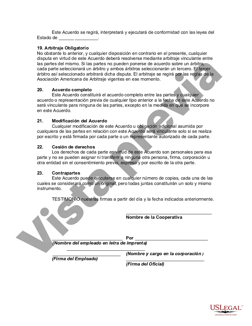 Preview Acuerdo Laboral con Gerente General de Cooperativa de Comestibles Minoristas