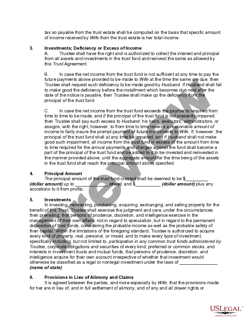 Get Alimony Trust in Lieu of Alimony and all Claims Preview Alimony Trust in Lieu of Alimony and all Claims