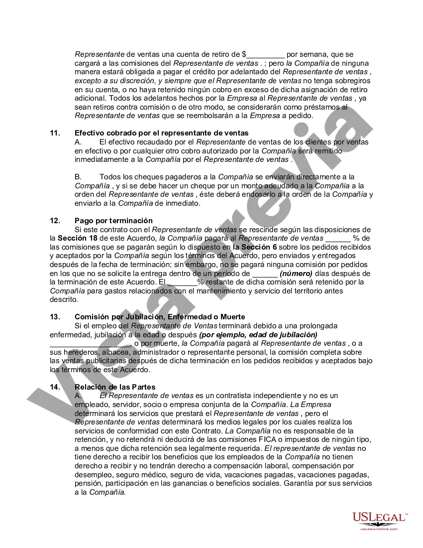 Preview Acuerdo entre representante de ventas y revista para vender publicidad