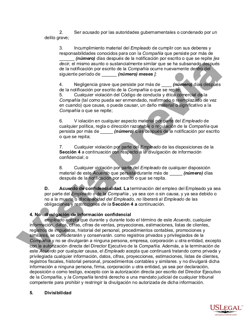 Preview Acuerdo de Empleo con Director de Operaciones de Tiendas de Comestibles Minoristas