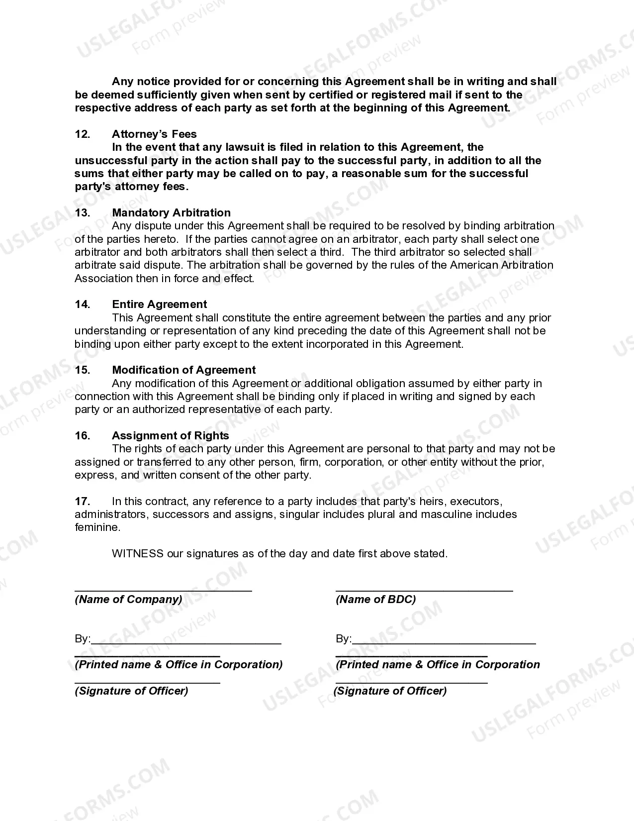 Preview Business Development Agreement - Home Barbecue Cleaning and Repair
