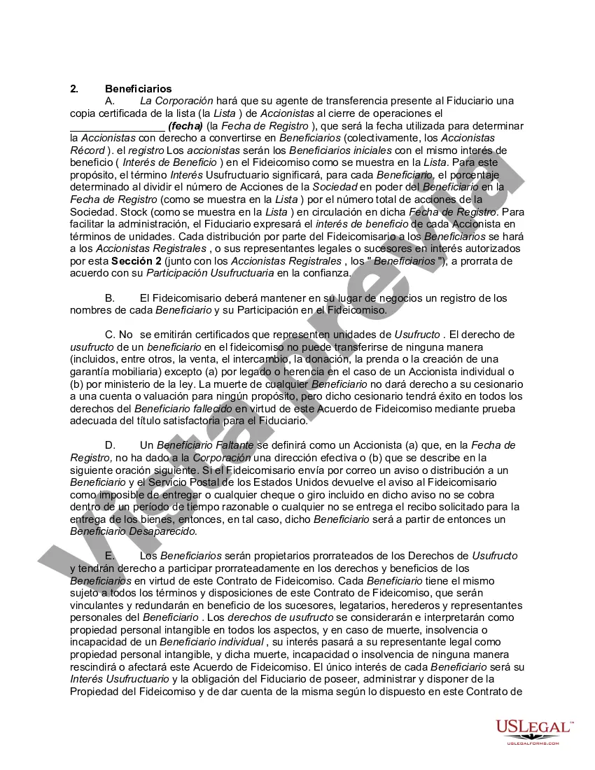 Preview Acuerdo de liquidación de fideicomiso