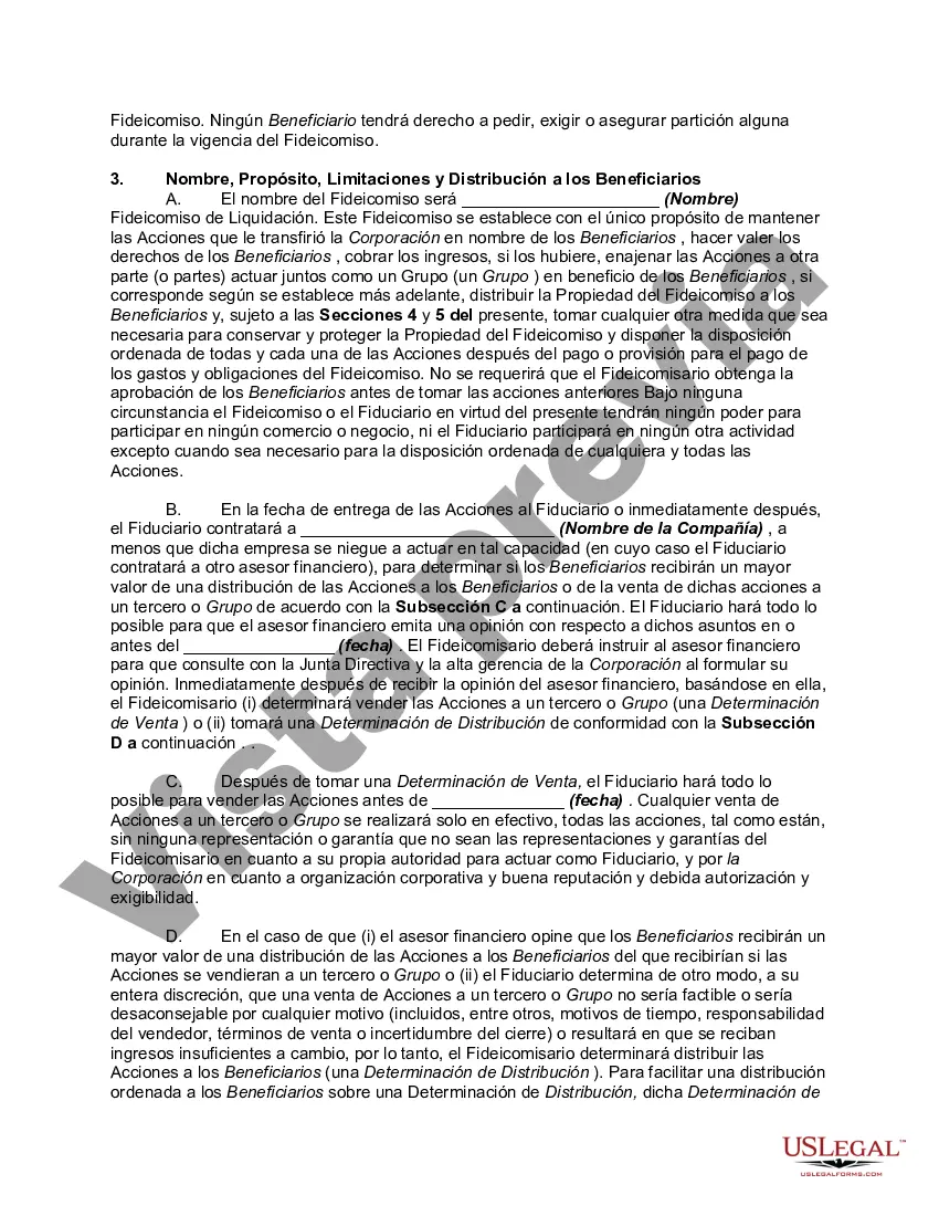 Preview Acuerdo de liquidación de fideicomiso