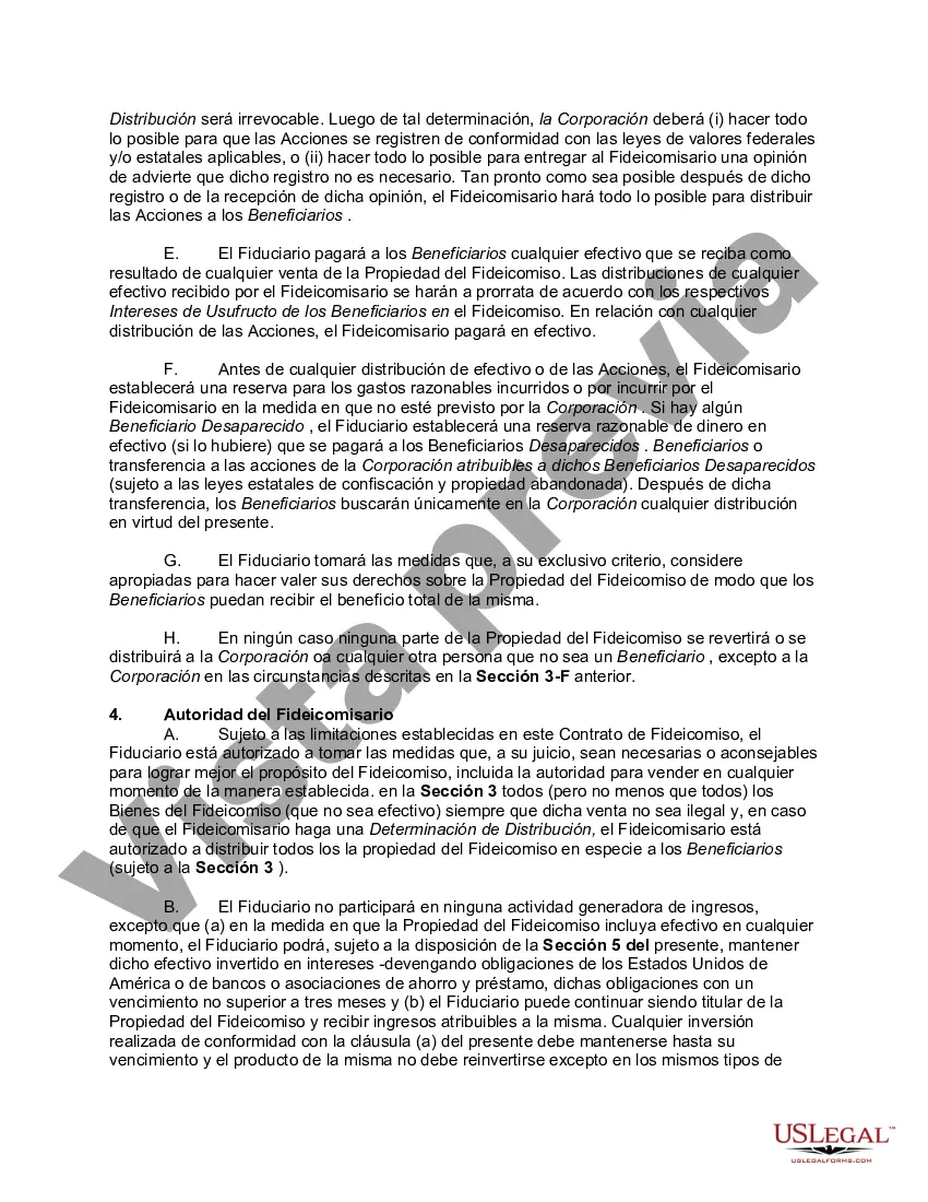 Preview Acuerdo de liquidación de fideicomiso