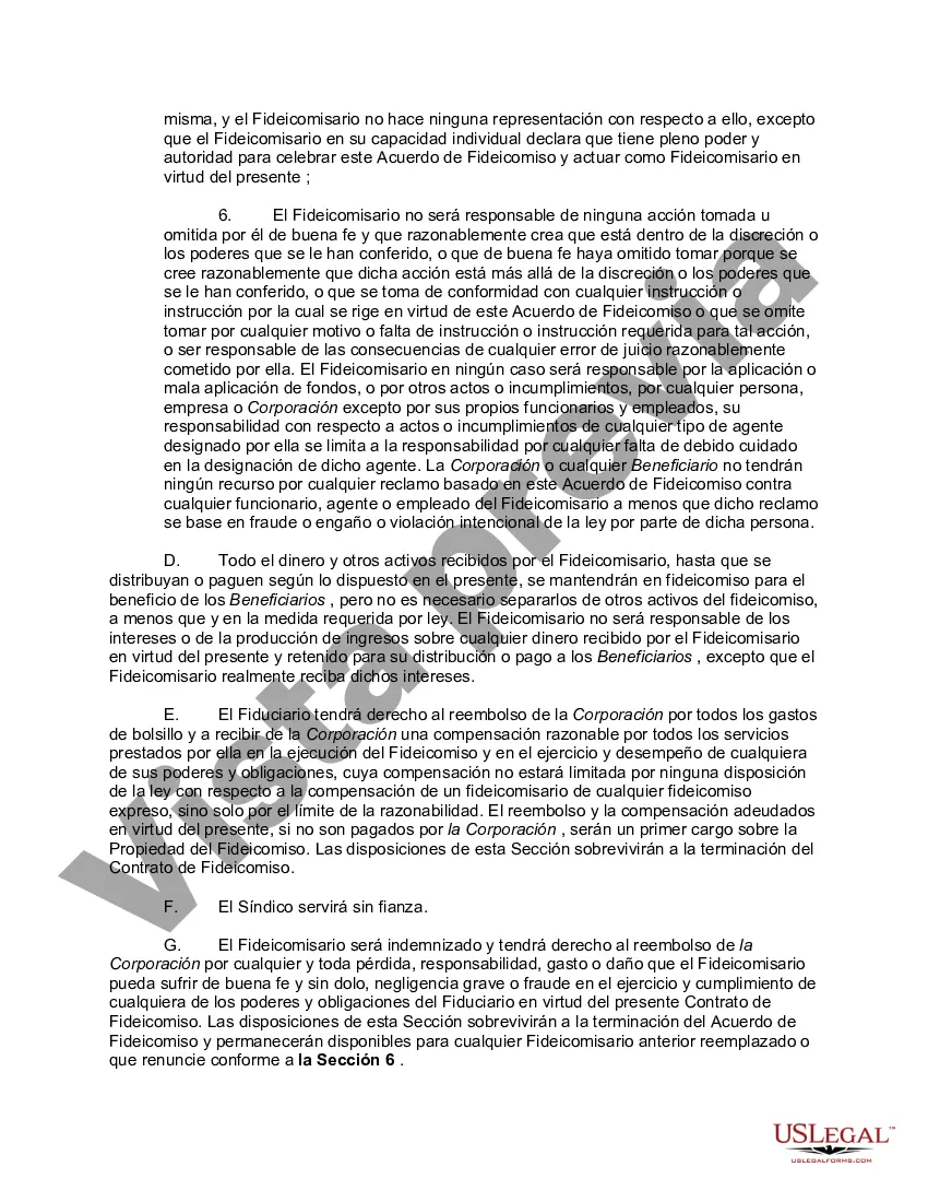 Preview Acuerdo de liquidación de fideicomiso