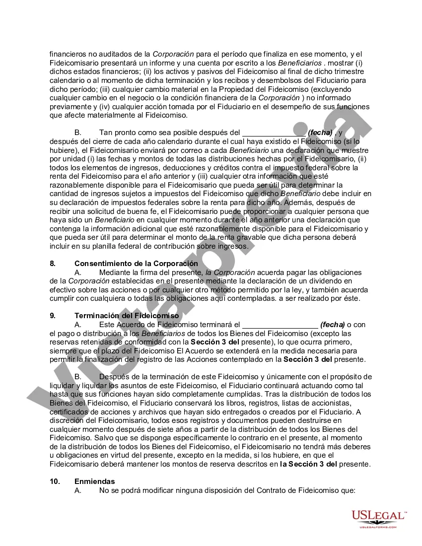 Preview Acuerdo de liquidación de fideicomiso