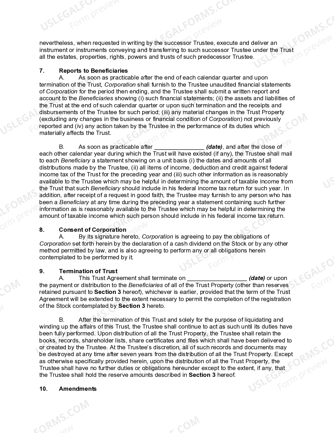 Illinois Liquidating Trust Agreement Liquidating US Legal Forms