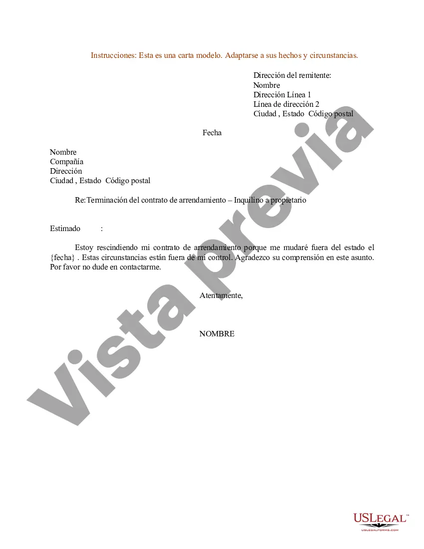 Preview Terminación de la Carta de Arrendamiento al Propietario