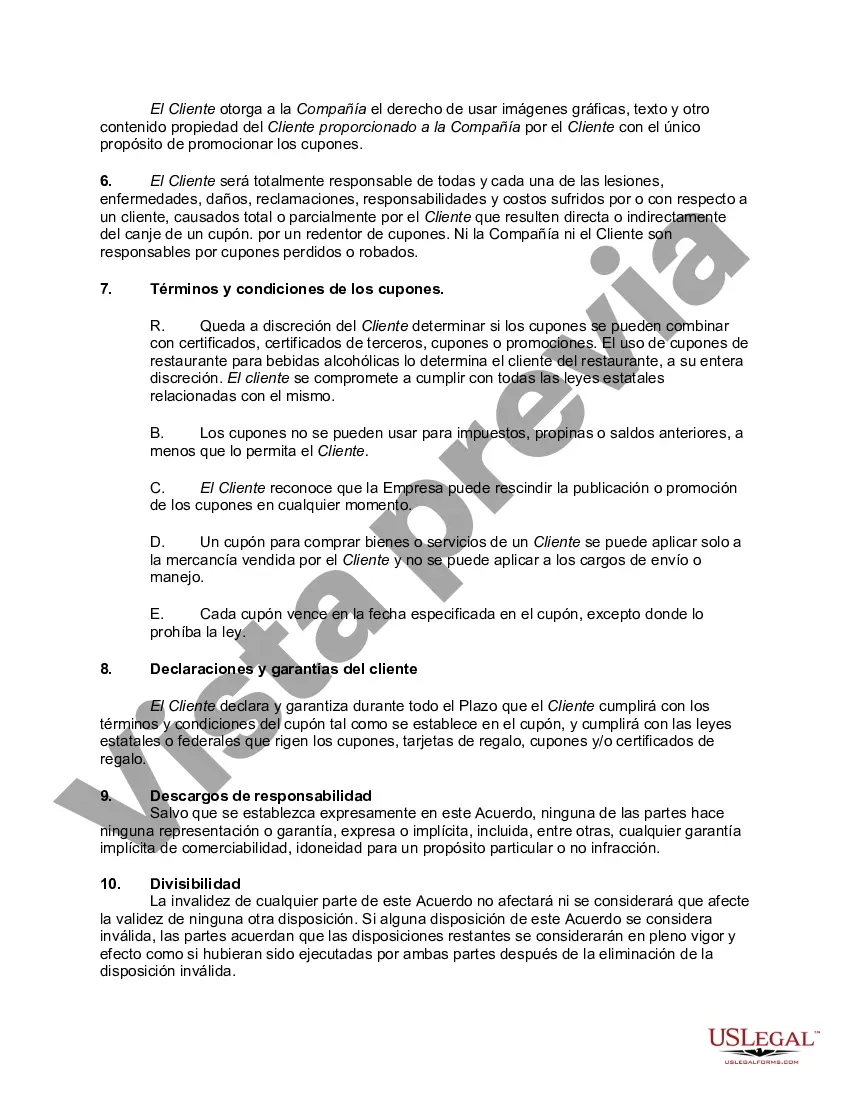 Preview Acuerdo para comercializar y vender cupones comerciales