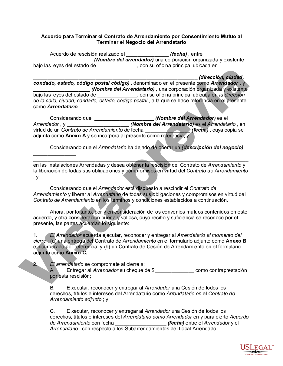 Tarrant Texas Acuerdo Para Terminar El Contrato De Arrendamiento Por Consentimiento Mutuo Al 0278