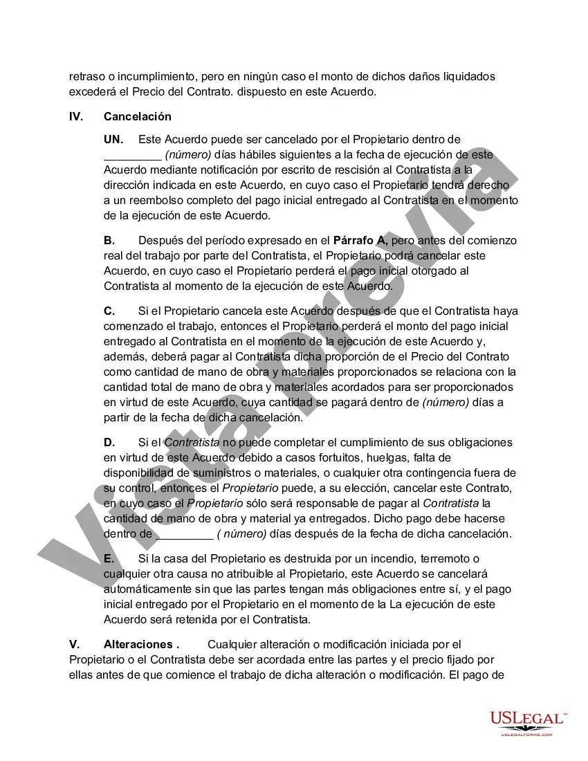 Preview Contrato de Construcción para Mejoras de Vivienda