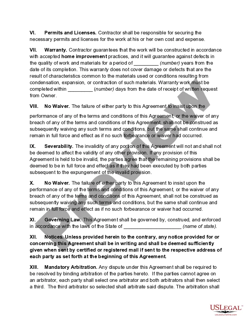 Get Construction Contract for Home Improvements Preview Construction Contract for Home Improvements