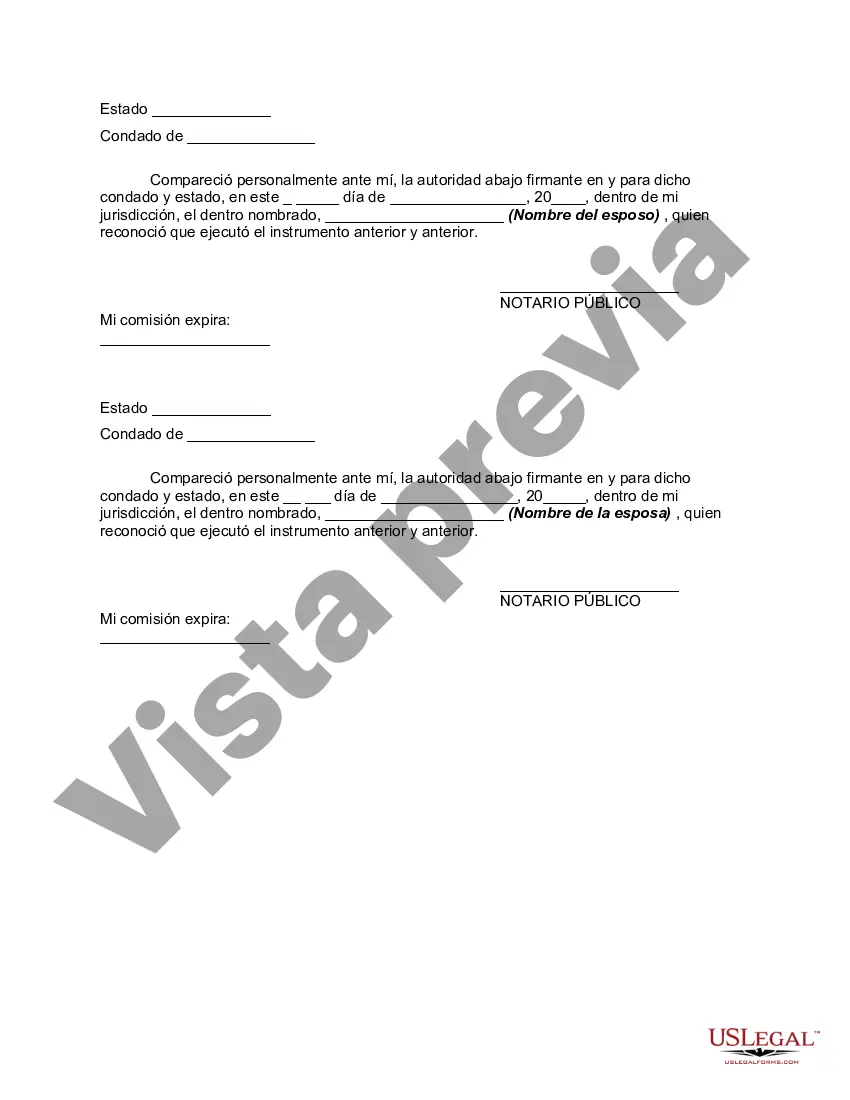 Preview Transmutación o Acuerdo Postnupcial para Convertir la Comunidad de Bienes en Propiedad Separada