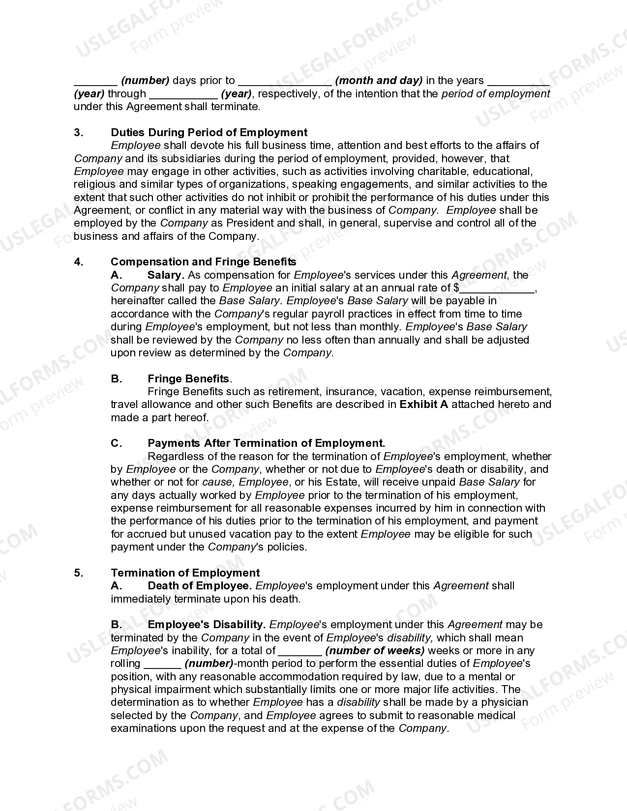 Preview Employment of President of Logistics and Freight Forwarding Company