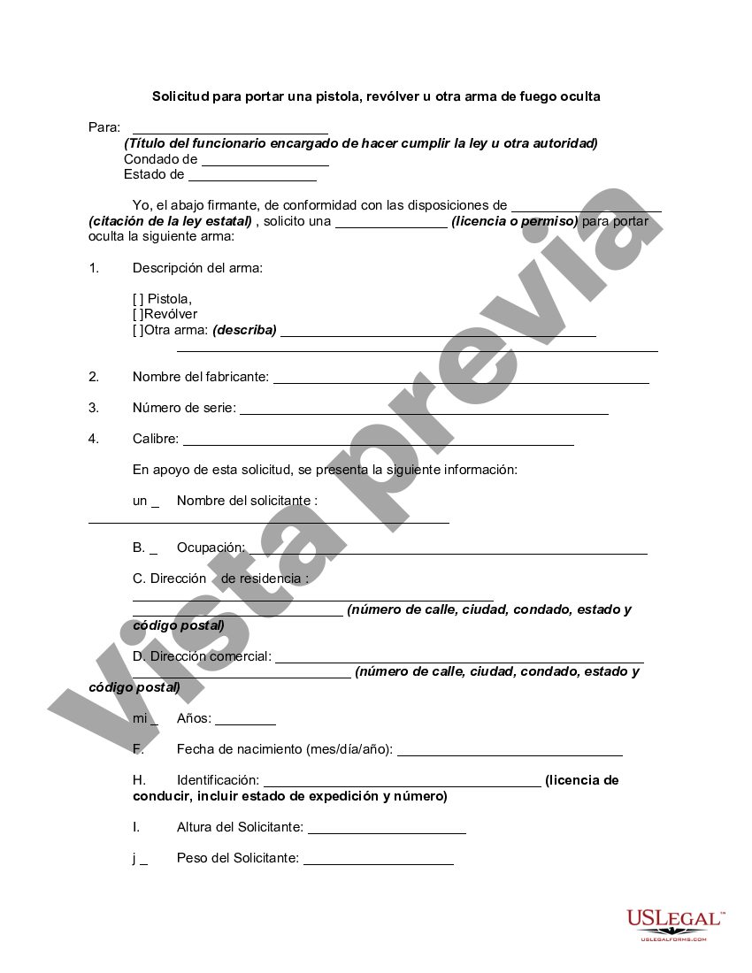 Chicago Illinois Solicitud Para Portar Un Arma Oculta Pistola Licencia Para Portar Armas En 7188