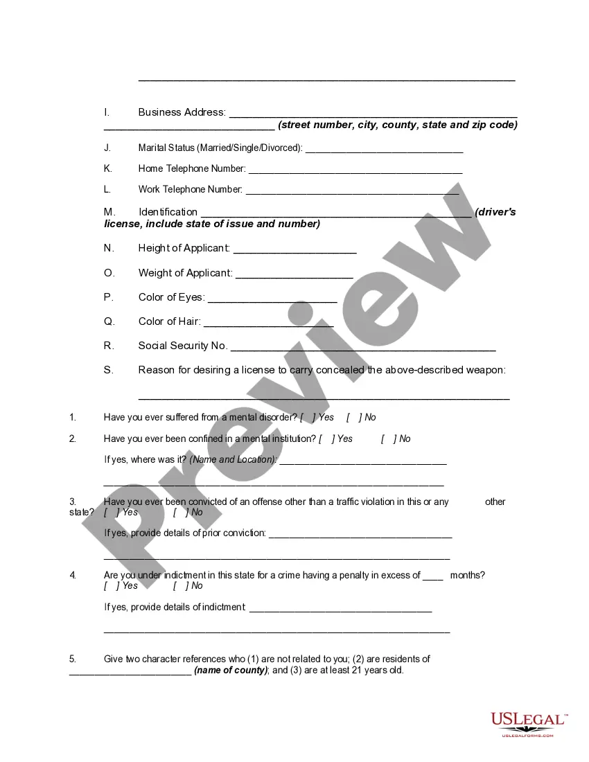 Get Application for Gun Permit Preview Application for Gun Permit