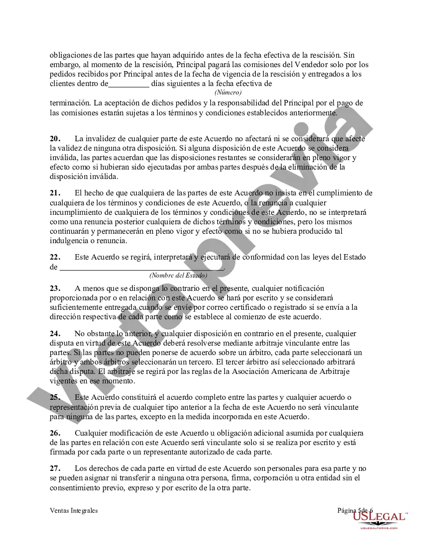 Preview Acuerdo de Agencia de Venta Integral con Territorio Exclusivo