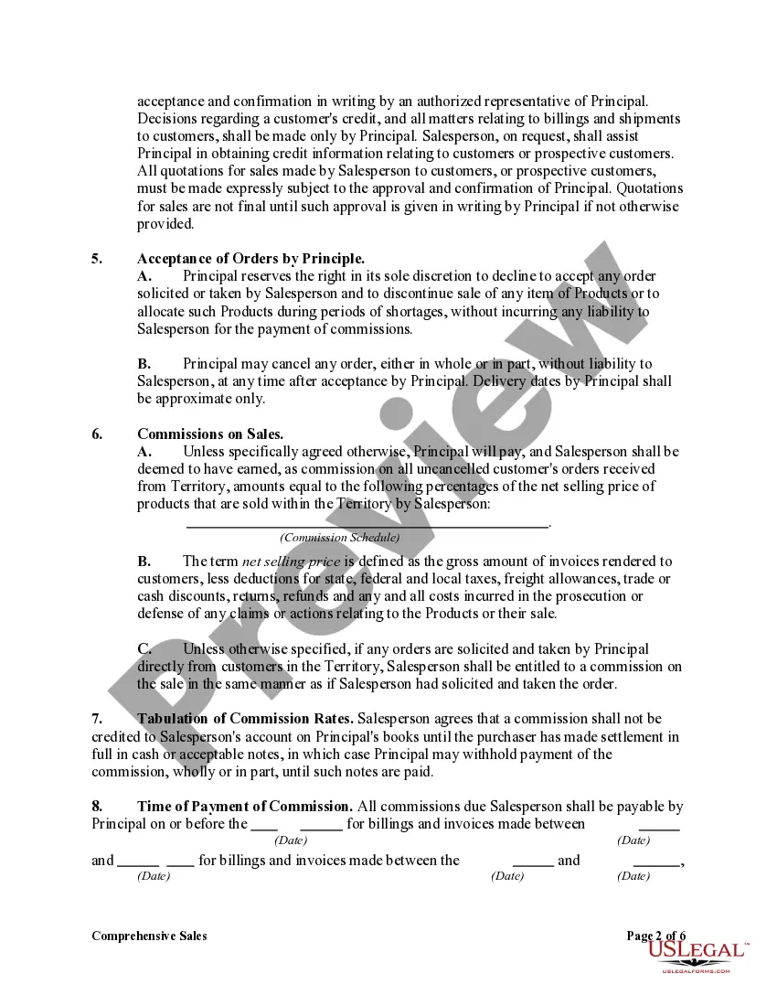 Preview Comprehensive Sales Agency Agreement with Exclusive Territory