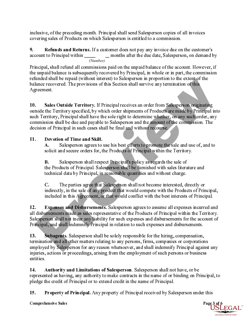 Preview Comprehensive Sales Agency Agreement with Exclusive Territory