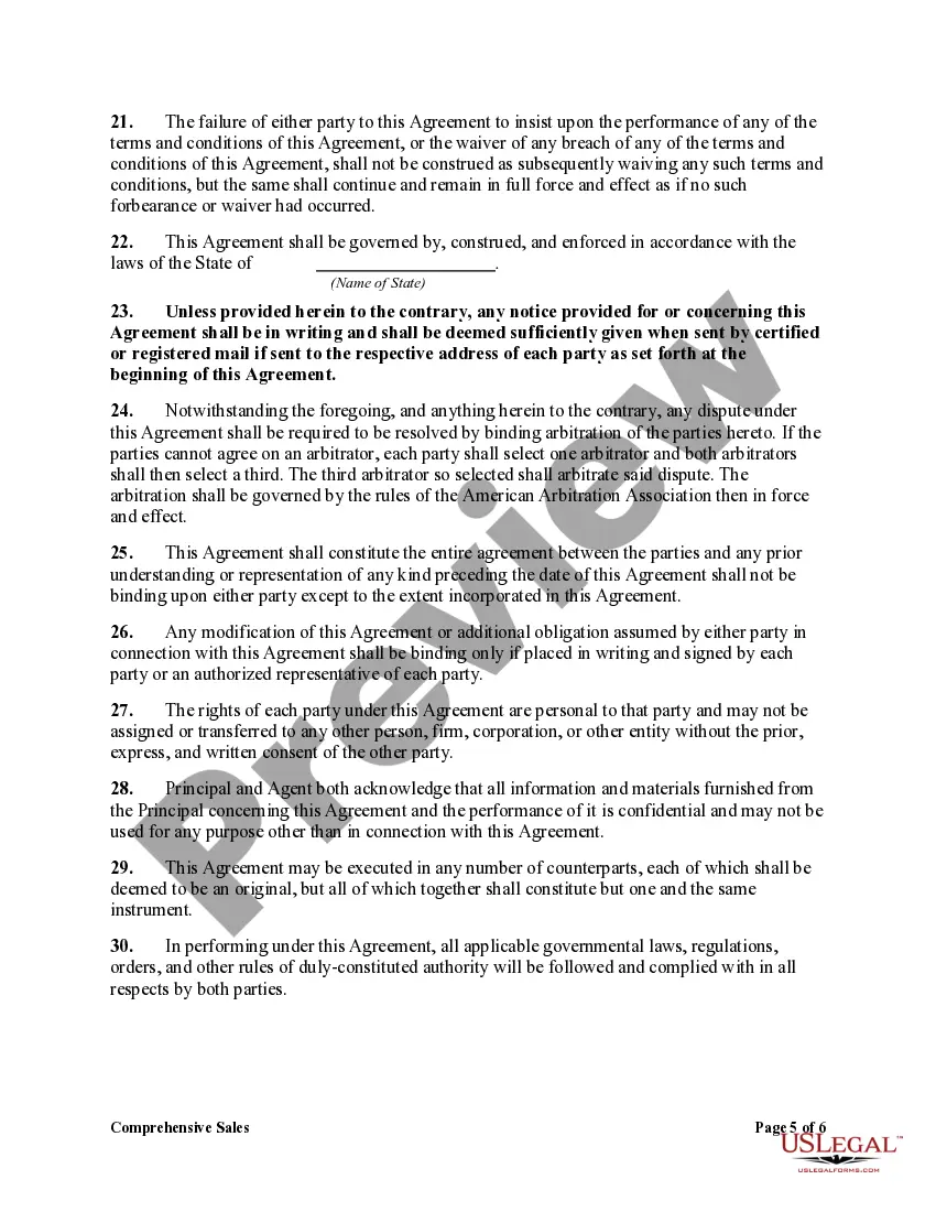 Preview Comprehensive Sales Agency Agreement with Exclusive Territory