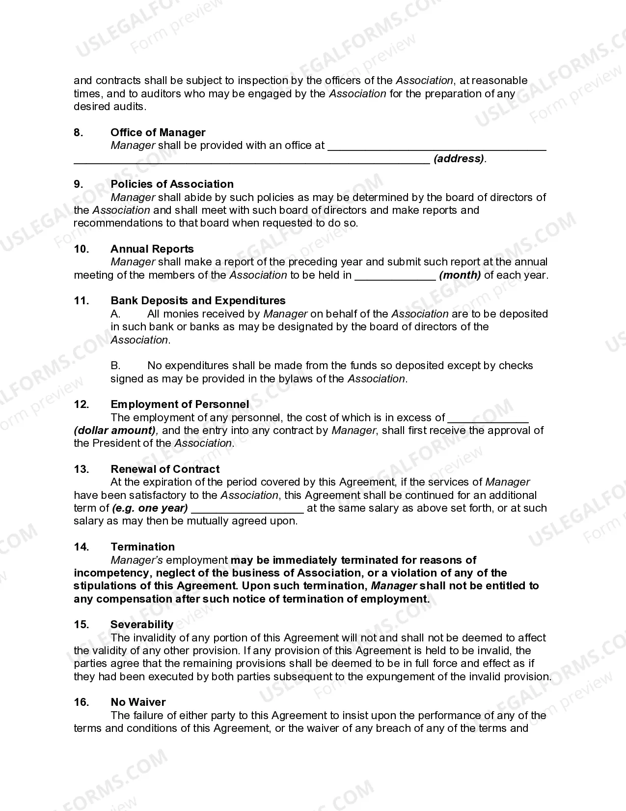 Preview Employment of Manager for Annual Exposition