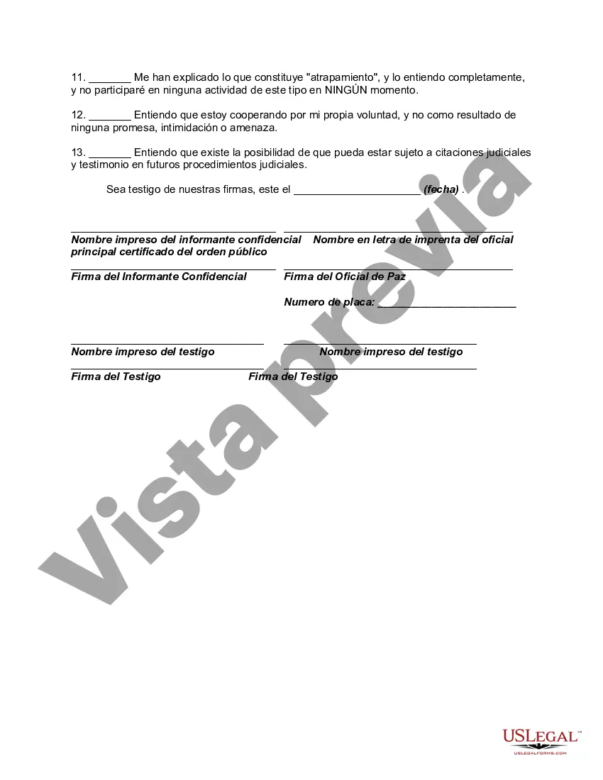 Preview Acuerdo de Entendimiento con Informante Confidencial