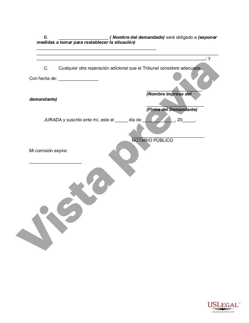 Preview Declaración jurada alegando desacato por violación de medida cautelar y solicitud de orden