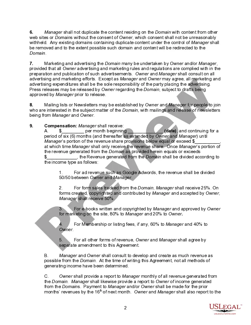 Get Agreement to Manage an Internet Domain Preview Agreement to Manage an Internet Domain