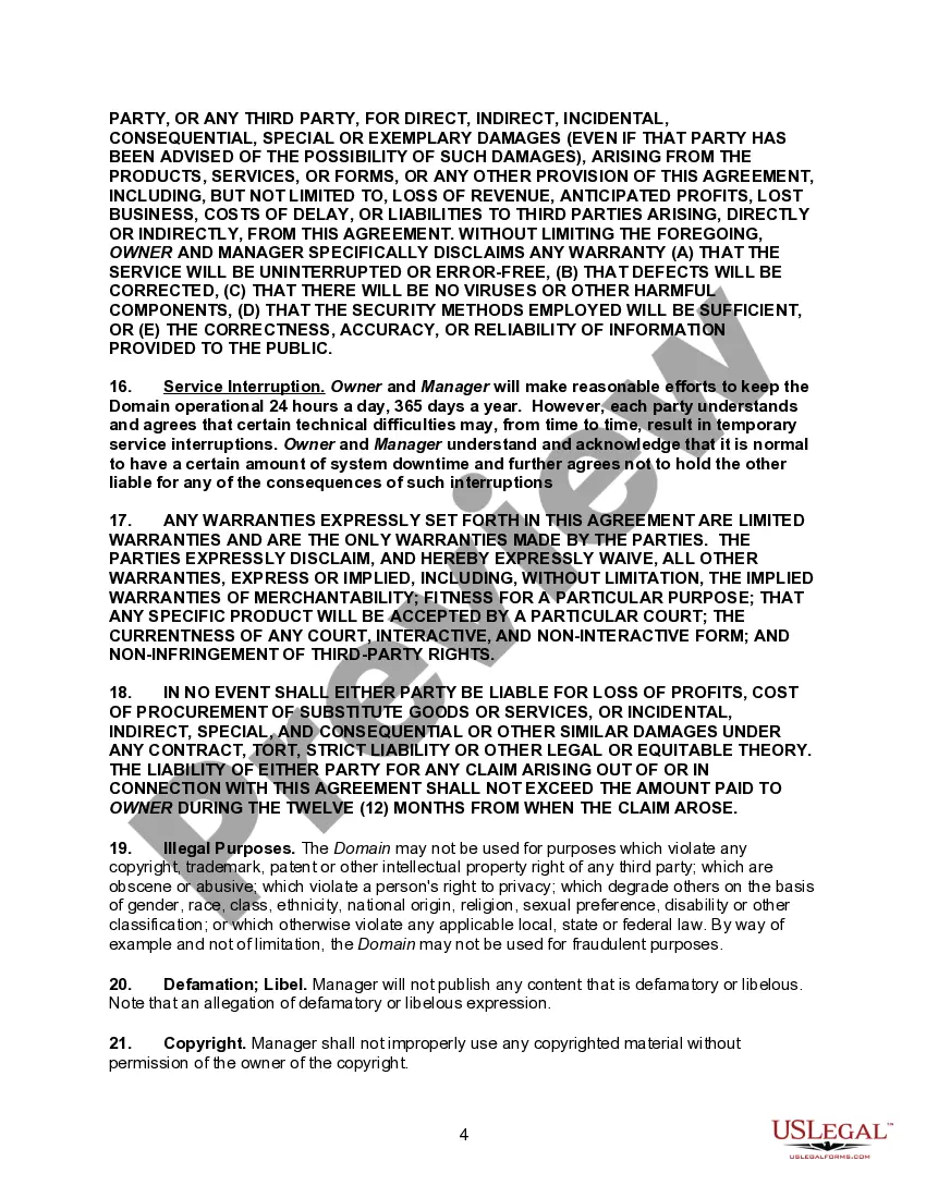 Get Agreement to Manage an Internet Domain Preview Agreement to Manage an Internet Domain